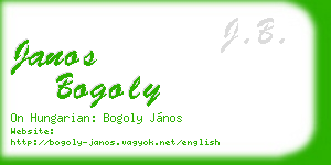 janos bogoly business card